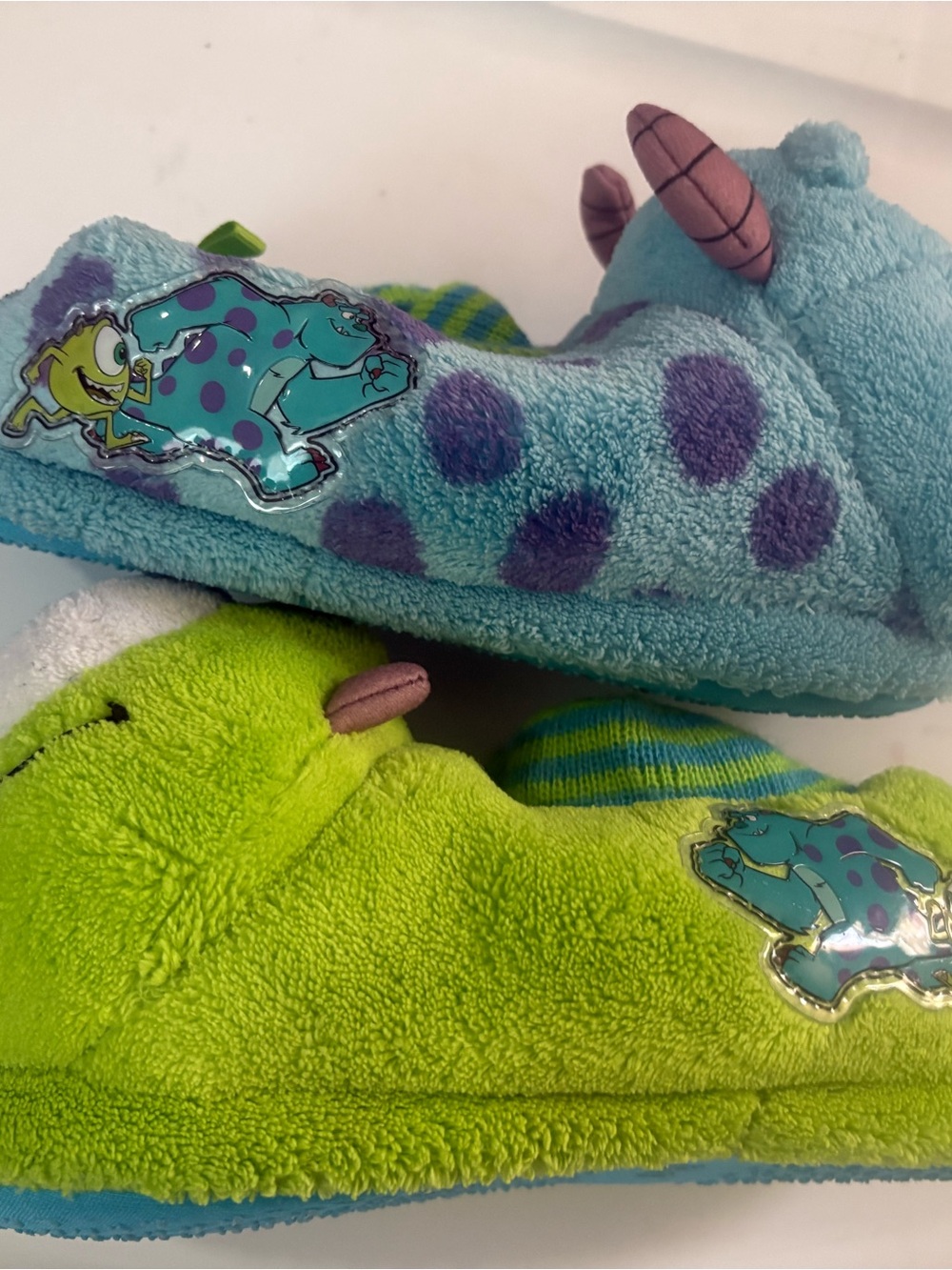 Monsters, Inc. Plush Slipper Booties - Sulley & Mike (Green/Blue) - Picture 2 of 4